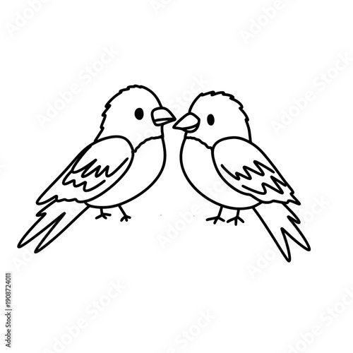 Bird pair outline