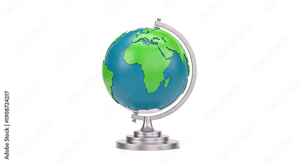 Naklejka premium Desktop Globe of Earth with Africa Prominently Displayed