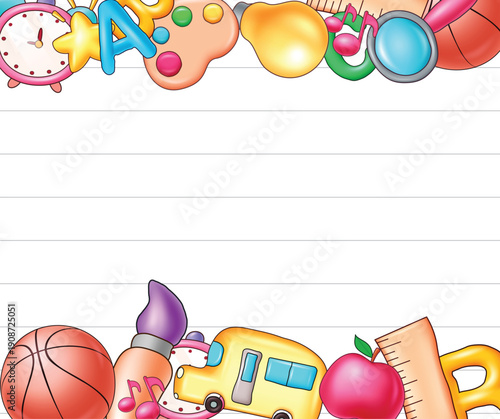 Back to school doodle on paper. Back to school doodle element. Vector illustration.

