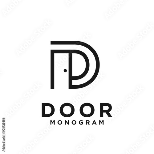 Creative Door and Letter D Monogram Logo Design