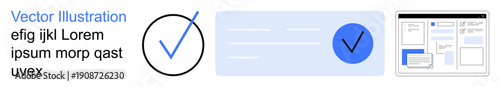 Identity verification, online security, data authentication, digital forms, workflow approval, user interface. Checkmarks and digital elements displayed in a professional layout. Identity