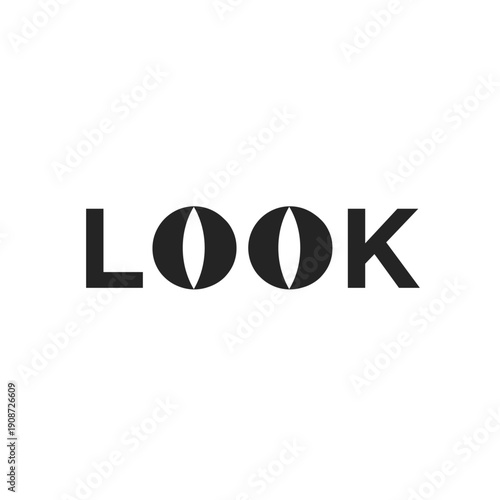 Typographic 'LOOK' Wordmark with Stylized Eye Letters