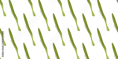 Green Onion Seamless Pattern Illustration