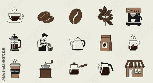 coffee vector set clipart design