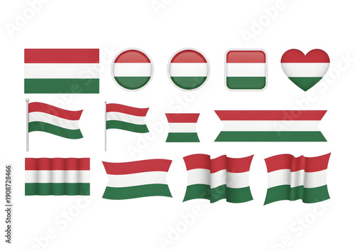Free Download Red white and green horizontal tricolor Hungary flag png on transparent background - GFXLoad