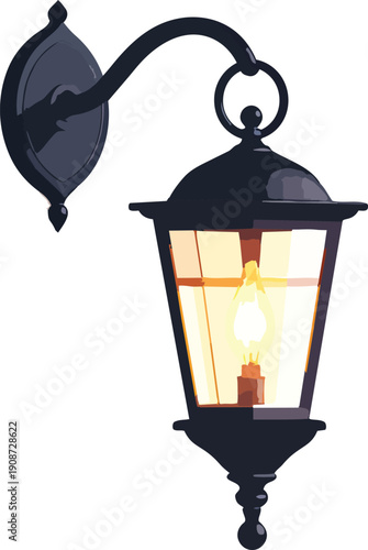 Empty Vintage Lantern Hook Mounted on Textured Wall Creating Minimal Rustic Architectural Detail