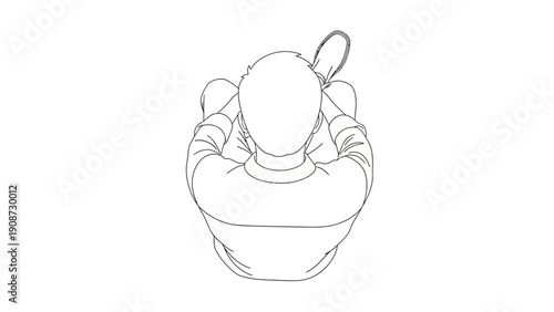 person holding racket, top view, sport, leisure, activity, white background