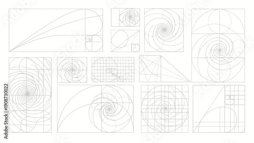 golden ratio spiral, mathematical design, geometric pattern, abstract art