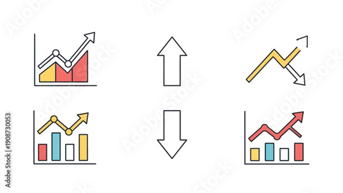 financial growth charts, upward trends, business success