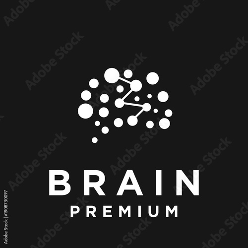 Abstract Brain Neural Network Logo Design for Intelligence Technology