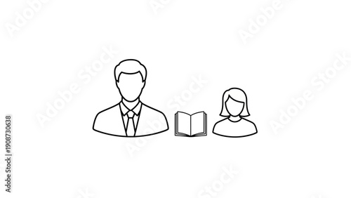 People reading book together, education concept, learning