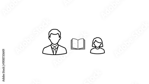 teacher with student and book, education concept