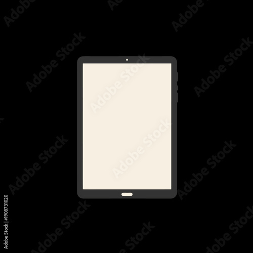 Digital Tablet with Blank White Screen.