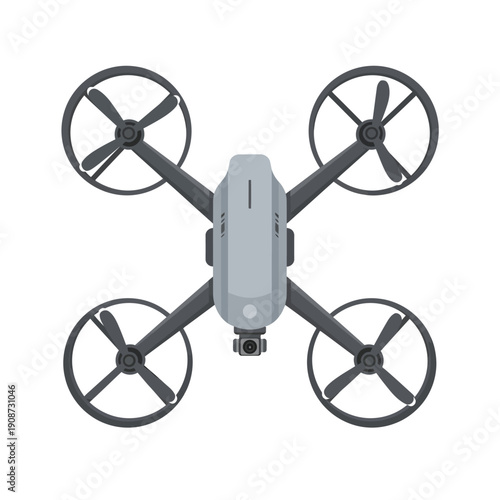 Gray Drone with Four Propellers.