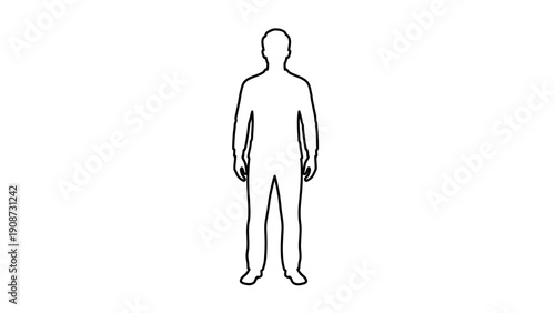 outline human figure, minimalist design, white background, simple illustration