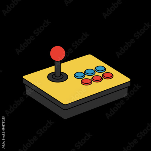 Retro Arcade Game Controller Illustration.
