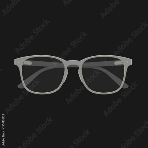 Transparent Eyeglasses with Dark Lenses.