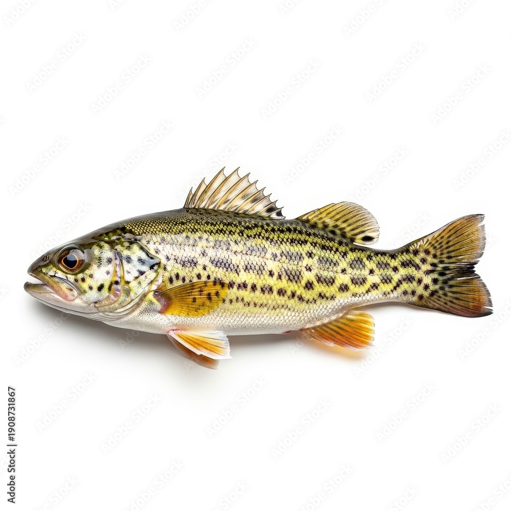 Fototapeta premium Freshwater Fish Isolated on White Background.