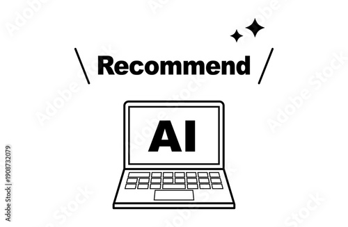 AIにおすすめを提案させる　ベクターアイコン