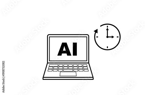 AIで時間短縮　ベクターアイコン