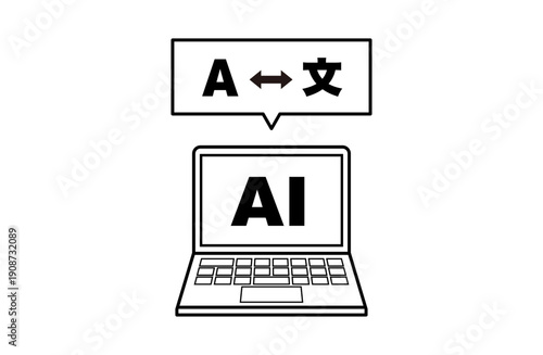 AIで翻訳　ベクターアイコン