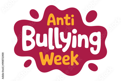 A vibrant logo promoting Anti Bullying Week with a bold design