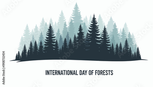 Silhouetted Forest Trees International Day Forests.