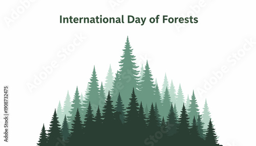 Forest Trees Silhouette Illustration for International Day.