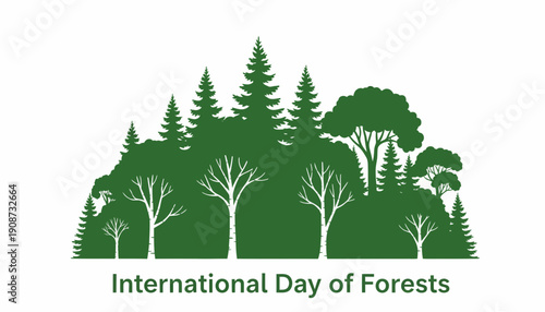 Trees Silhouette Forest Illustration International Day.