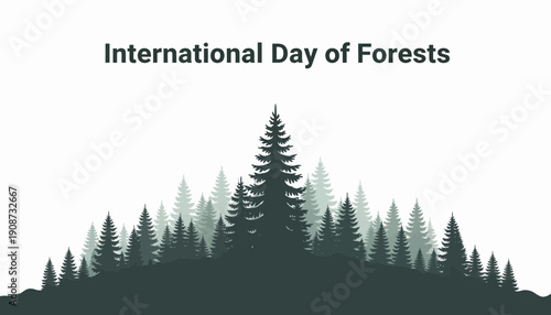Forest Trees Silhouette Illustration International Day.