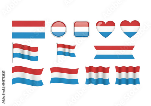 Free Download Red white light blue horizontal flag of Luxembourg png on transparent background - GFXLoad