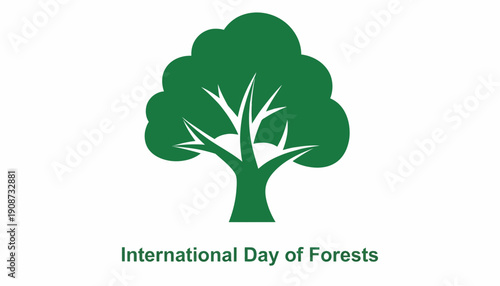 Green Tree Silhouette Forest Icon.