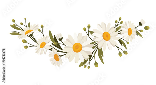Delicate Daisy Flower Garland Arrangement.