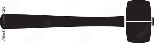 Single Rubber Mallet Vector Silhouette Non-Marring Hammer Tool Icon
