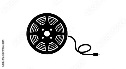 Black USB Cable Reel.