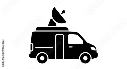 Black van with satellite dish 1.