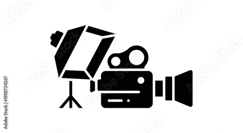 Black video camera icon graphic 5.