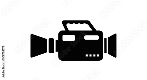 Black Video Camera Icon Graphic 7.