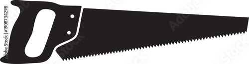 Single Traditional Hand Saw Vector Silhouette Woodworking Tool Icon