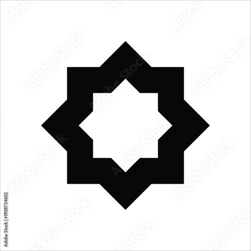 Islamic Star Octagram Icon - Rub el Hizb Symbol
