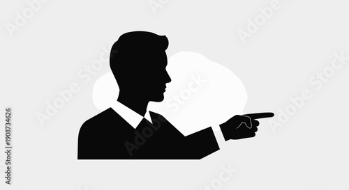 Businessman Pointing Silhouette Icon.