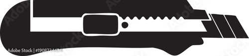 Single Utility Knife Vector Silhouette Box Cutter Tool Icon