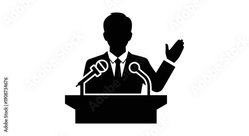 Businessman Speaking at Podium 3.