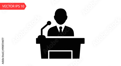 Businessman Speaking at Podium 4.