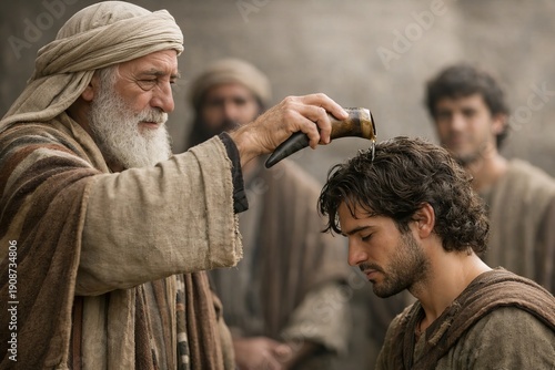 Samuel anointing David as future King