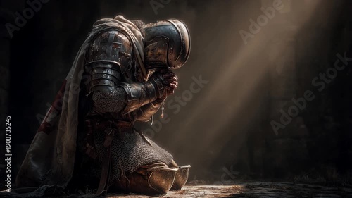 crusader templar knight praying