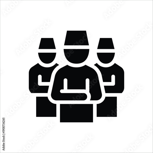 Congregational Prayer Icon Muslim Men Praying Together