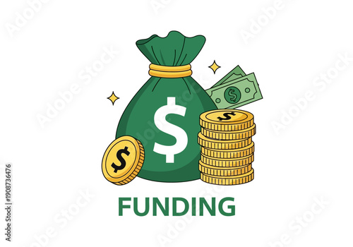Financial resources and investment illustration showcasing wealth and monetary support