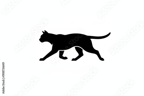 Black Cat Silhouette: A sleek silhouette of a black cat gracefully strides across the frame, exuding an air of elegance and mystery.