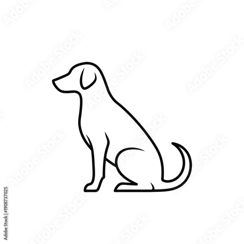 Sitting dog outline illustration